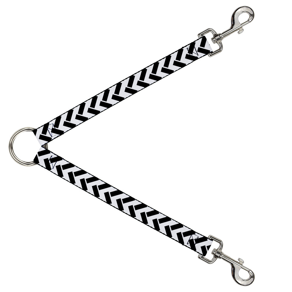 Dog Leash Splitter - Jagged Chevron White/Black Dog Leash Splitters Buckle-Down   