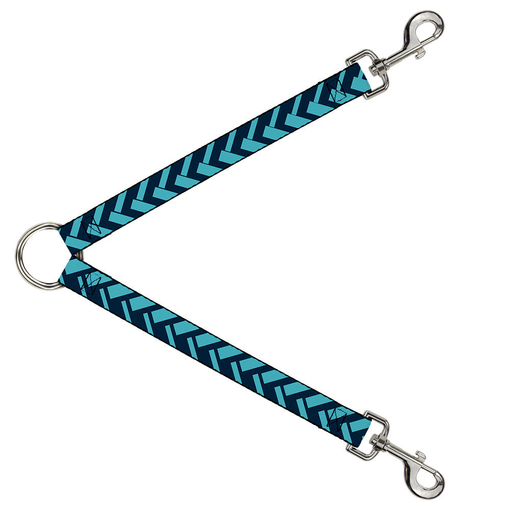 Dog Leash Splitter - Jagged Chevron Navy/Turquoise Dog Leash Splitters Buckle-Down   