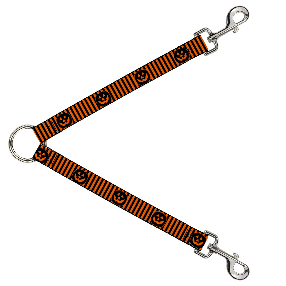 Dog Leash Splitter - Jack-o'-Lantern Pumpkin Stripe Orange Black Dog Leash Splitters Buckle-Down   