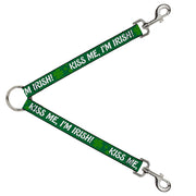 Dog Leash Splitter - KISS ME, I'M IRISH! Clovers Green/White Dog Leash Splitters Buckle-Down   