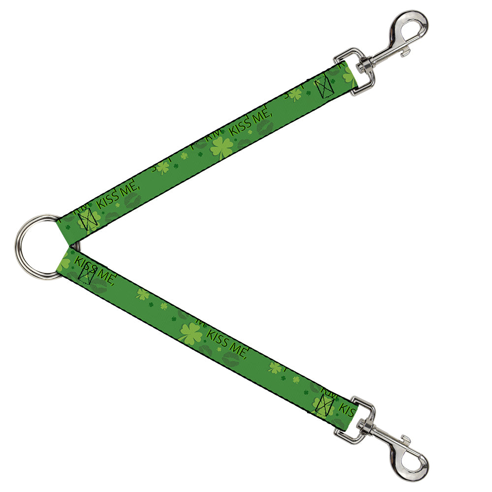 Dog Leash Splitter - KISS ME, I'M IRISH! Clovers/Kisses Greens/Black Dog Leash Splitters Buckle-Down   