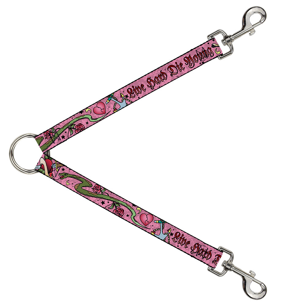 Dog Leash Splitter - Live Hard Die Young Pink Dog Leash Splitters Buckle-Down   