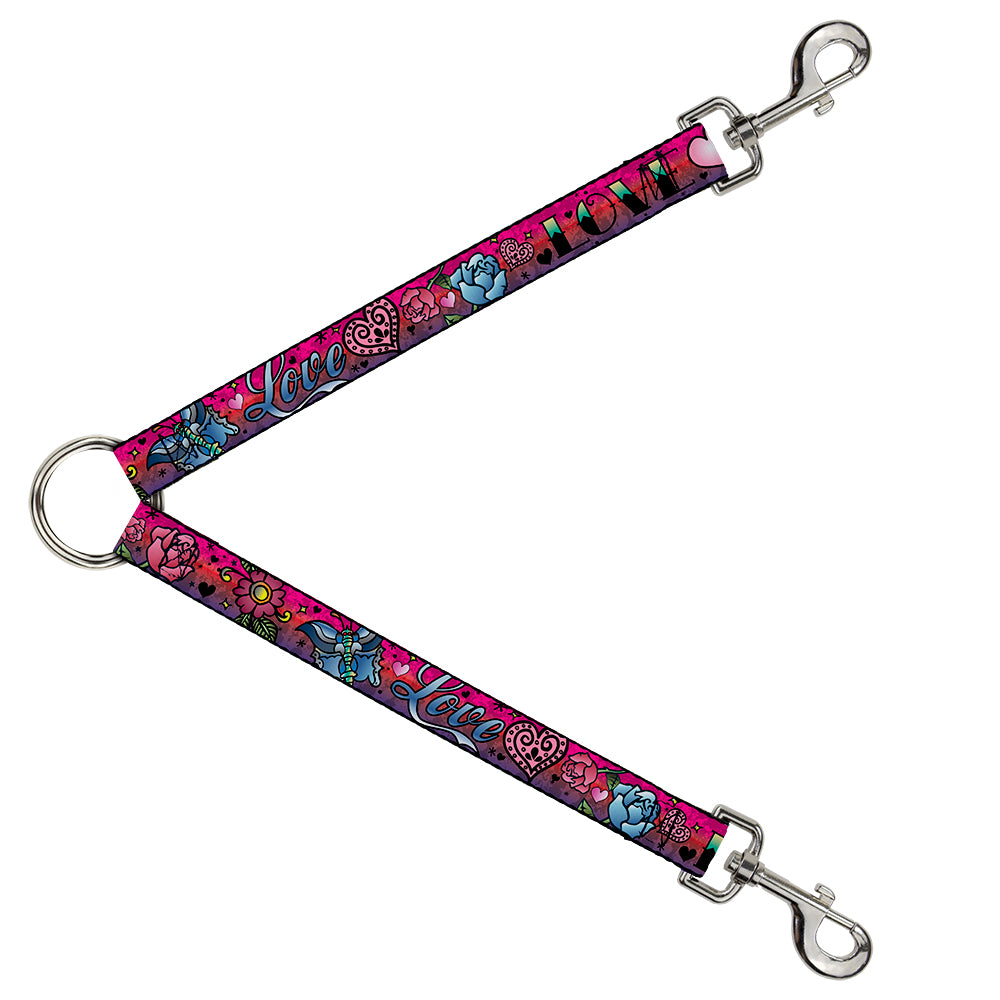 Dog Leash Splitter - Love Love Pink Dog Leash Splitters Buckle-Down   