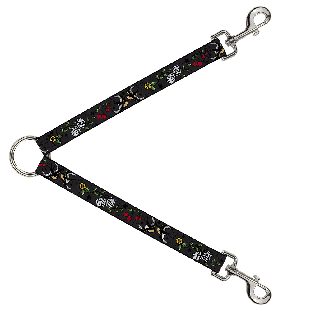 Dog Leash Splitter - Lucky CLOSE-UP Gray Dog Leash Splitters Buckle-Down   