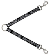 Dog Leash Splitter - Love Kills Black/White Dog Leash Splitters Buckle-Down   