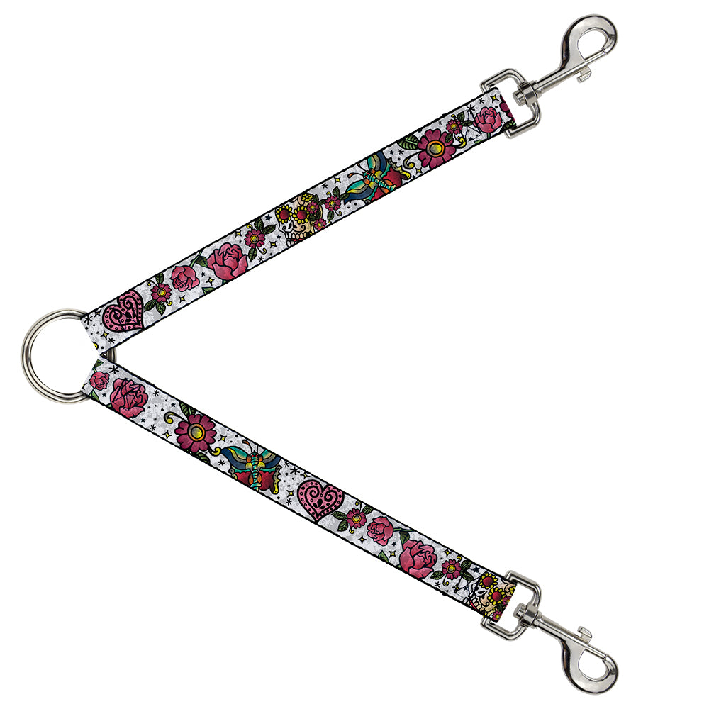 Dog Leash Splitter - Love Kills CLOSE-UP White Dog Leash Splitters Buckle-Down   