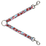 Dog Leash Splitter - Lollipop Hearts White Dog Leash Splitters Buckle-Down   