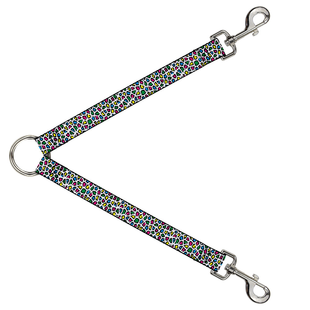 Dog Leash Splitter - Leopard White/Multi Color Dog Leash Splitters Buckle-Down   