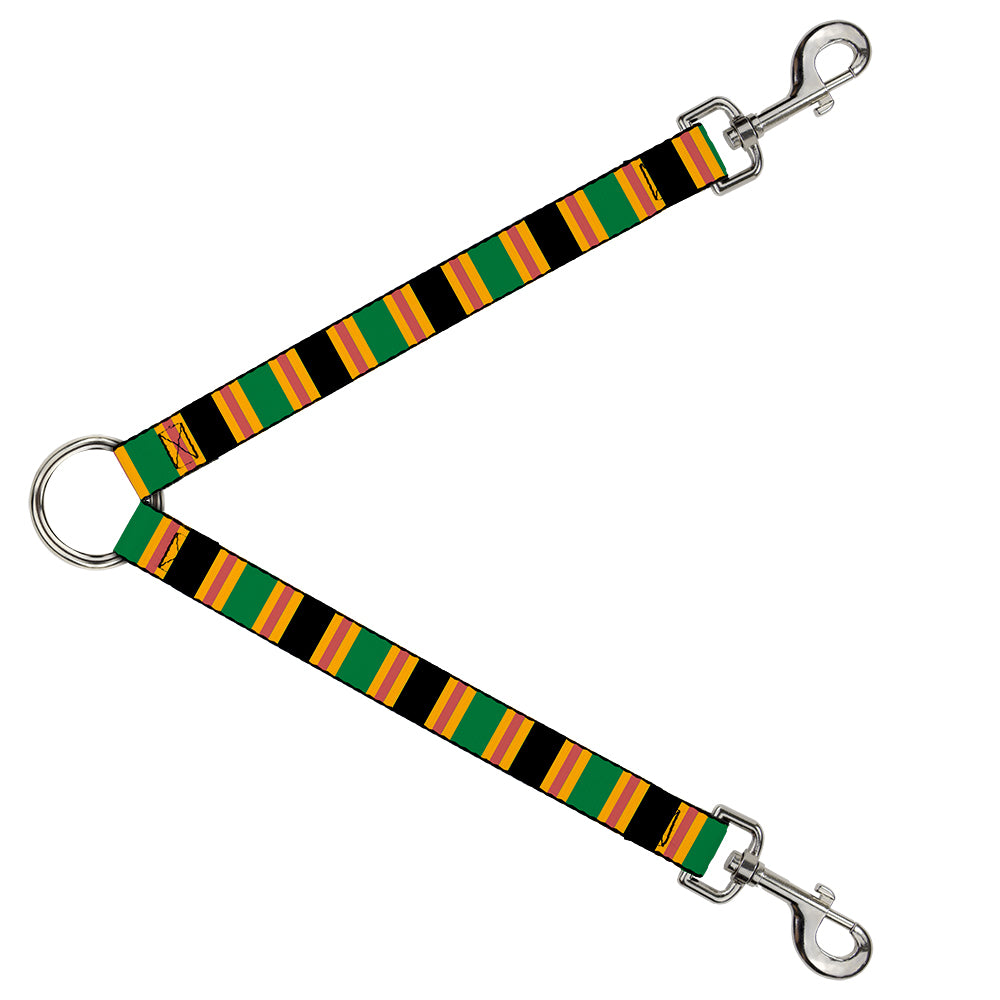 Dog Leash Splitter - Lines Black/Gold/Pink/Green Dog Leash Splitters Buckle-Down   