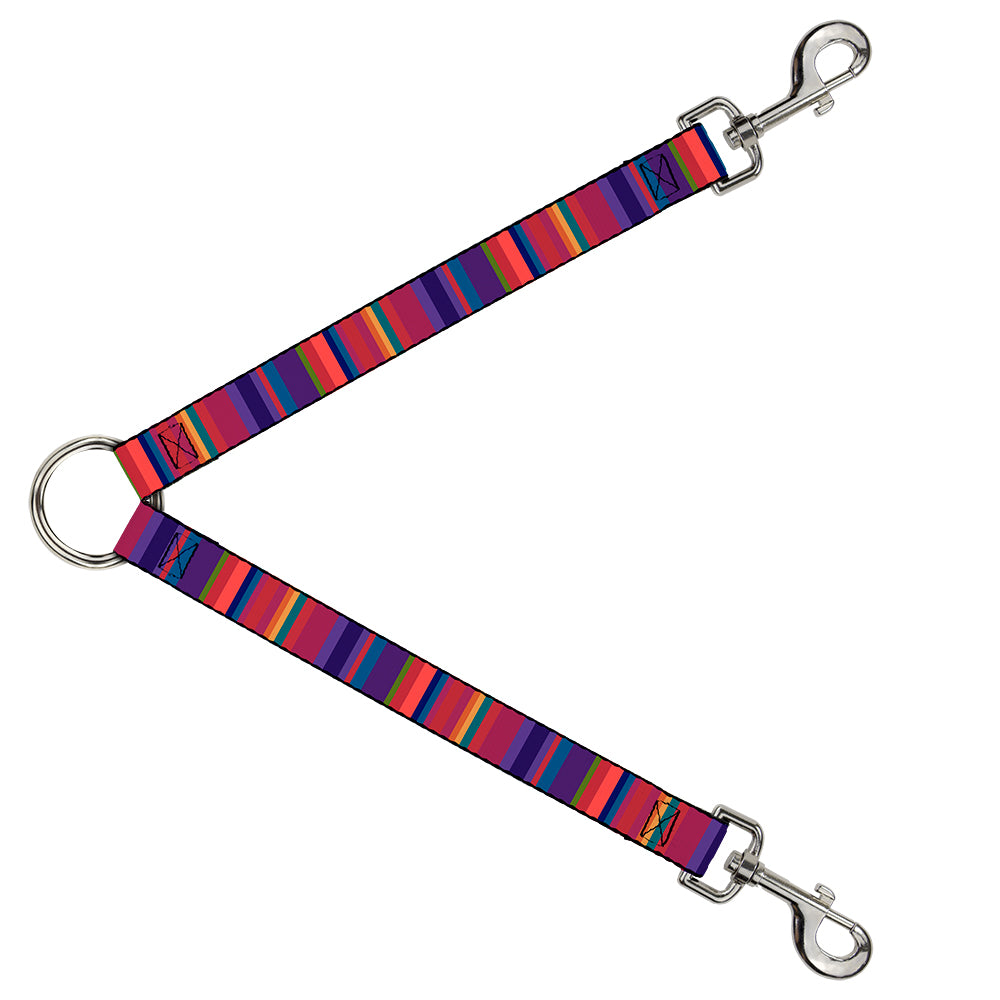 Dog Leash Splitter - Lines Reds/Purples Dog Leash Splitters Buckle-Down   