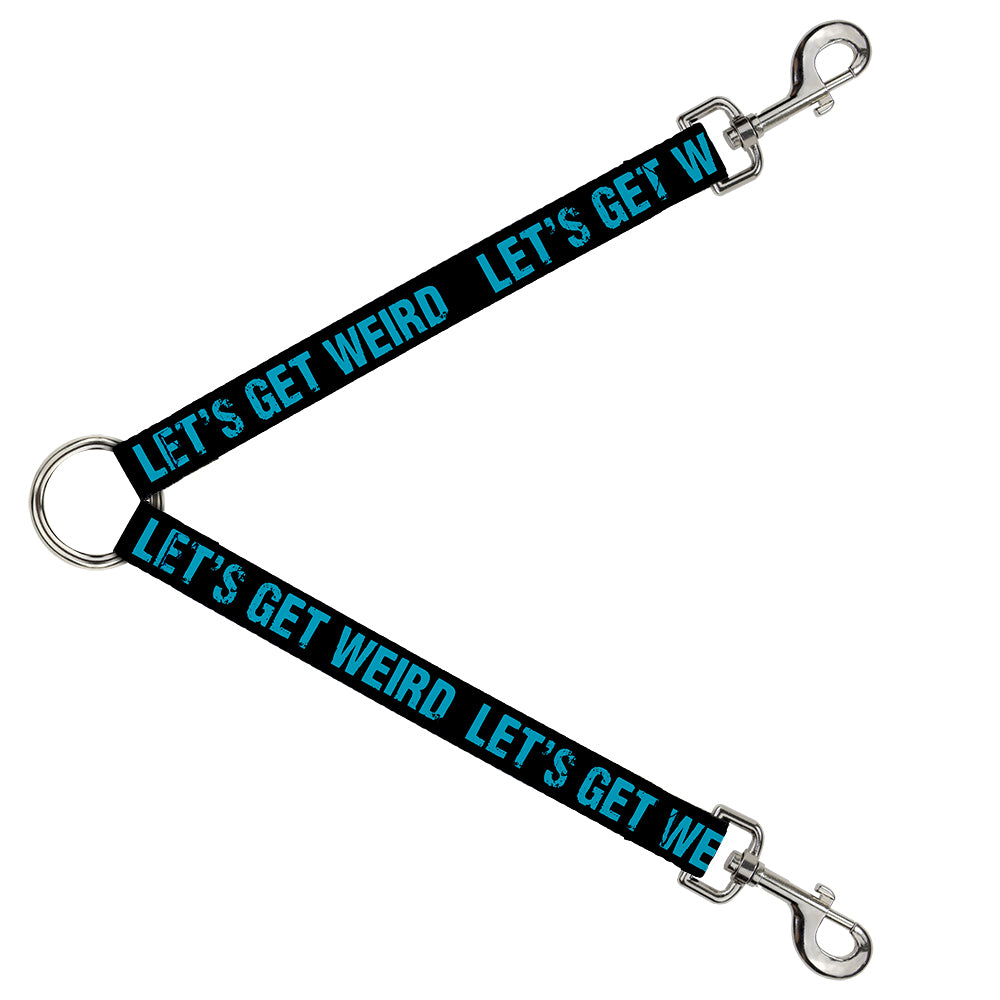 Dog Leash Splitter - LET'S GET WEIRD Weathered Black/Bright Blue Dog Leash Splitters Buckle-Down   