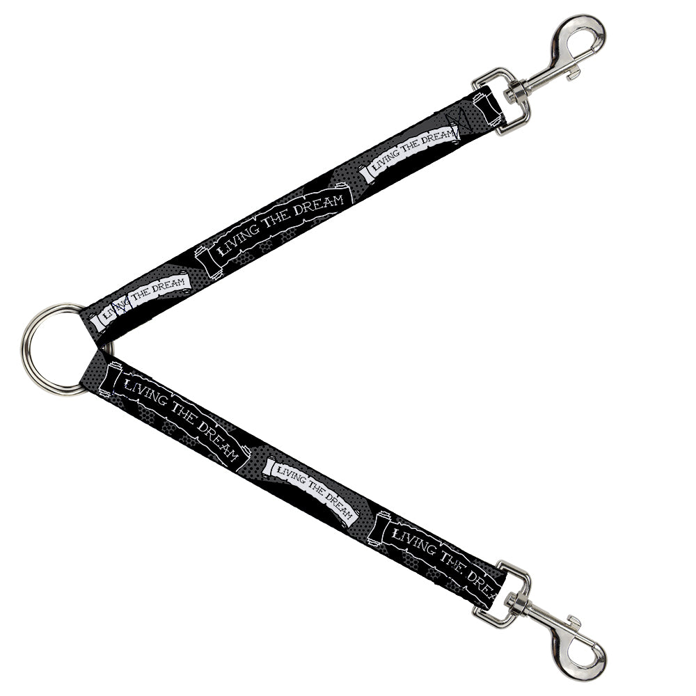 Dog Leash Splitter - LIVING THE DREAM Scroll Gray/Black/White Dog Leash Splitters Buckle-Down   