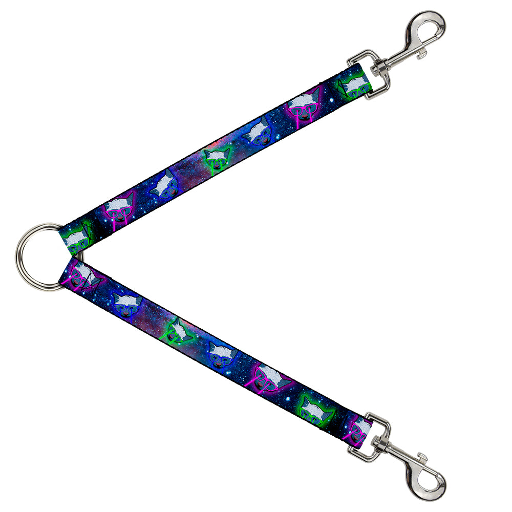 Dog Leash Splitter - Laser Eye Cats in Space Dog Leash Splitters Buckle-Down   