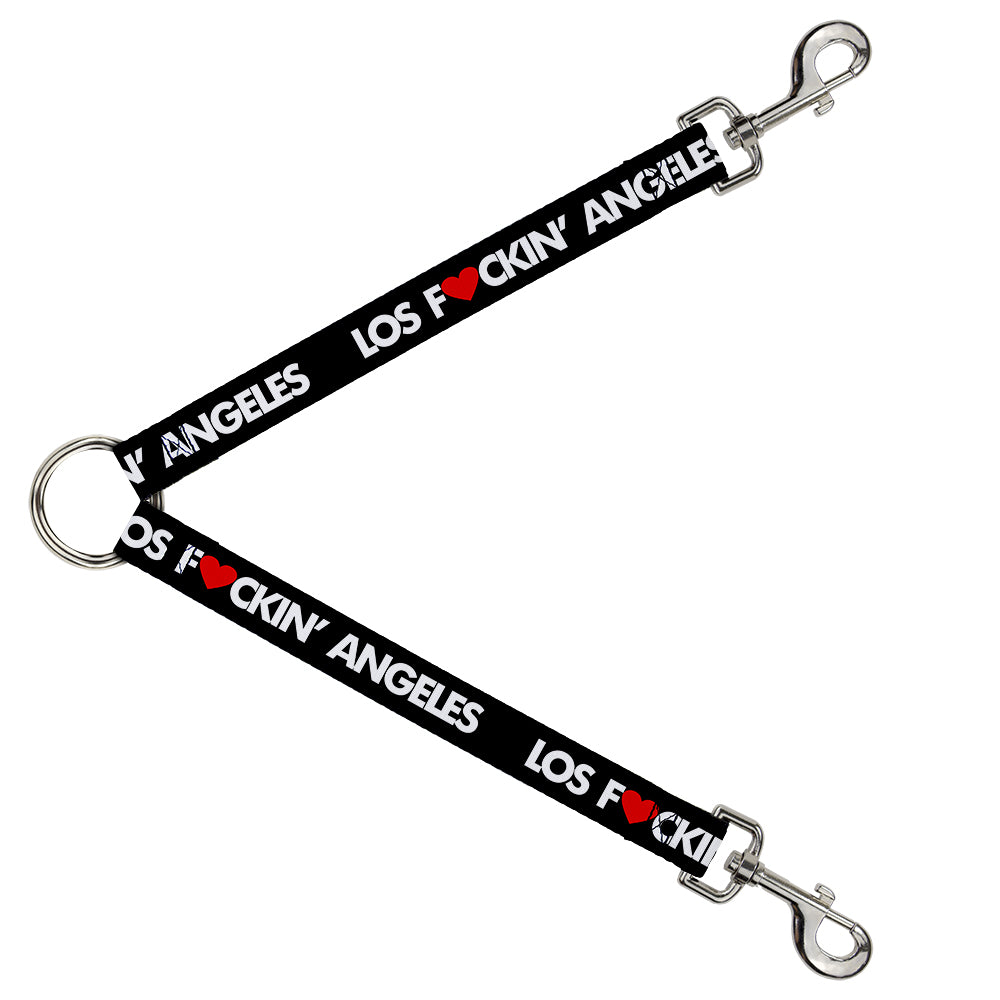 Dog Leash Splitter - LOS F*CKIN' ANGELES Heart Black/White/Red Dog Leash Splitters Buckle-Down   