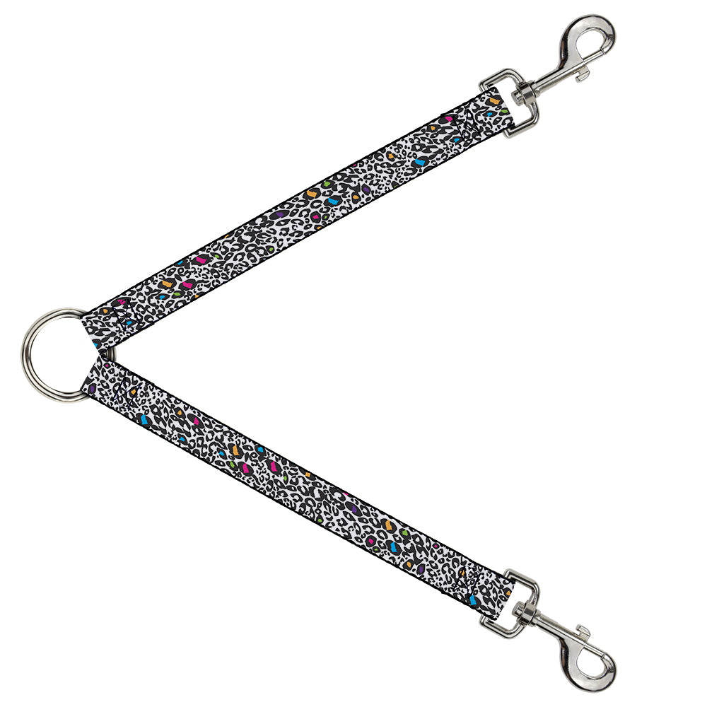 Dog Leash Splitter - Leopard White/Black/Multi Color Dog Leash Splitters Buckle-Down   