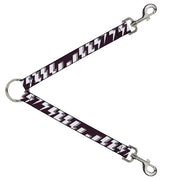 Dog Leash Splitter - Lightning Bolts Sketch Plum/White Dog Leash Splitters Buckle-Down   