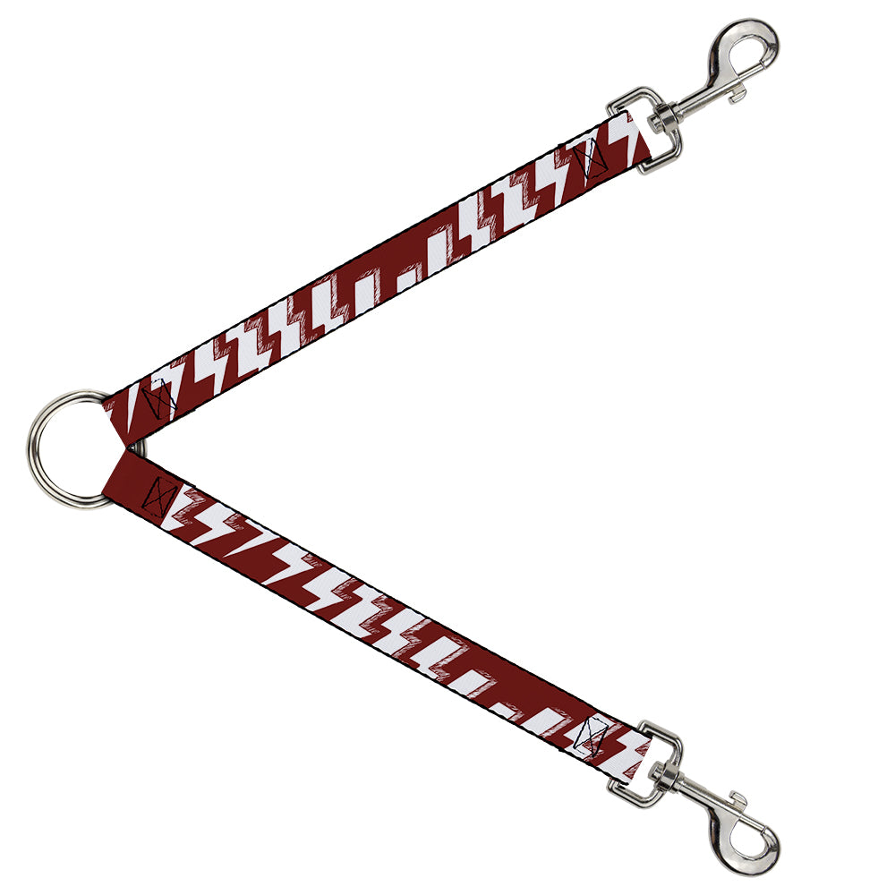 Dog Leash Splitter - Lightning Bolts Sketch Red/White Dog Leash Splitters Buckle-Down   