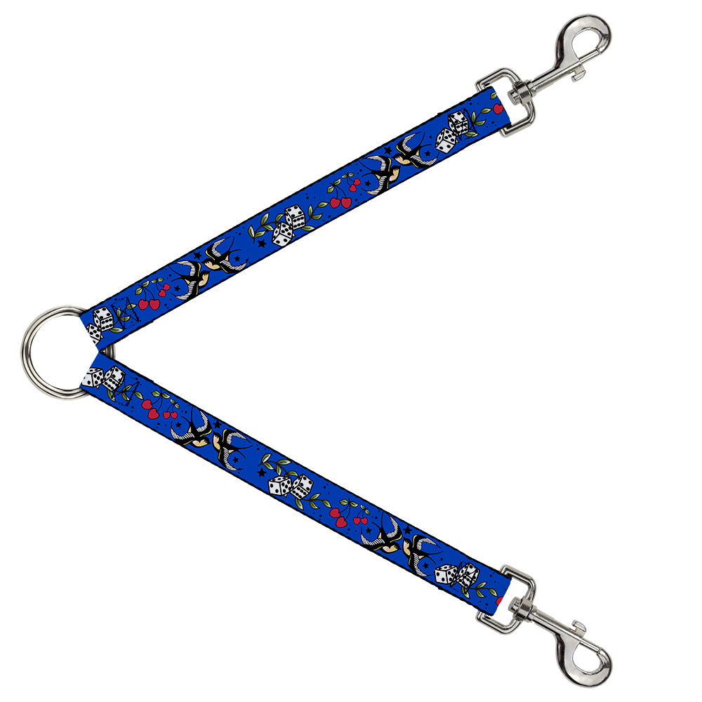 Dog Leash Splitter - Lucky CLOSE-UP Blue Dog Leash Splitters Buckle-Down   