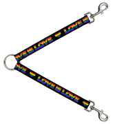 Dog Leash Splitter - LOVE IS LOVE Heart Black Rainbow Dog Leash Splitters Buckle-Down   