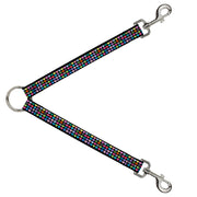 Dog Leash Splitter - Mini Hearts Black/Multi Color Dog Leash Splitters Buckle-Down   