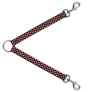 Dog Leash Splitter - Mini Hearts Black/Red/White Dog Leash Splitters Buckle-Down   