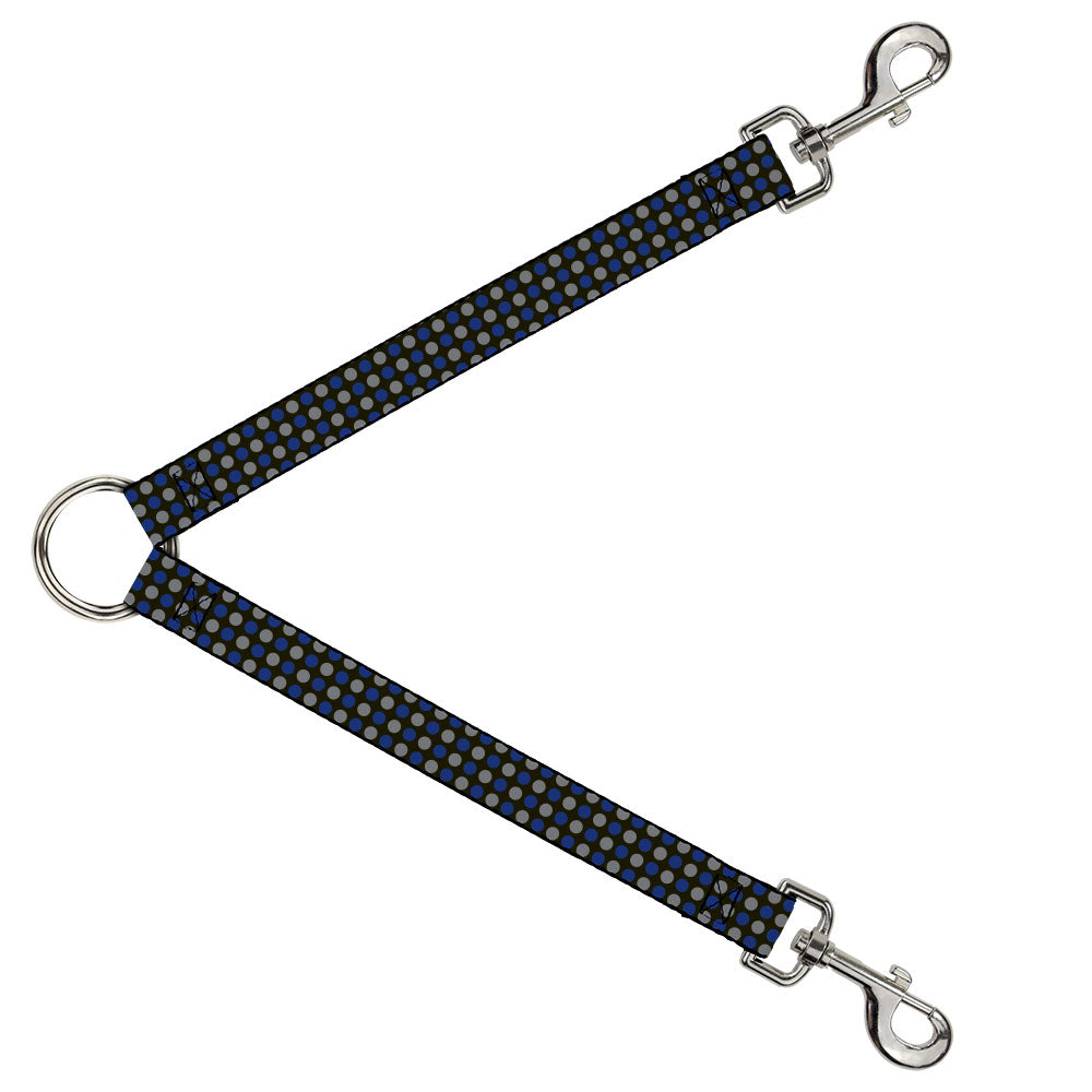 Dog Leash Splitter - Mini Polka Dots Black/Blue/Gray Dog Leash Splitters Buckle-Down   