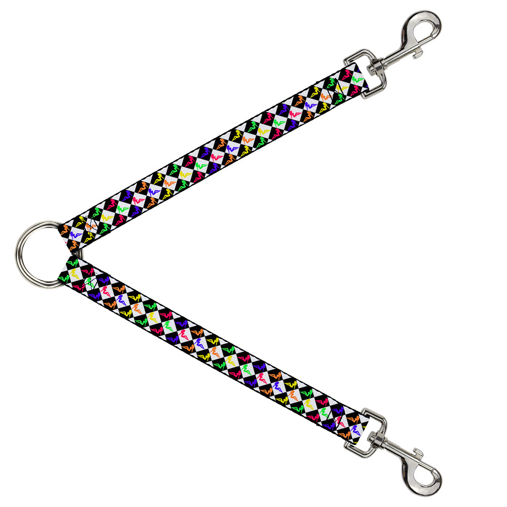 Dog Leash Splitter - Mud Flap Girl Diamonds Black/White/Multi Neon Dog Leash Splitters Buckle-Down   