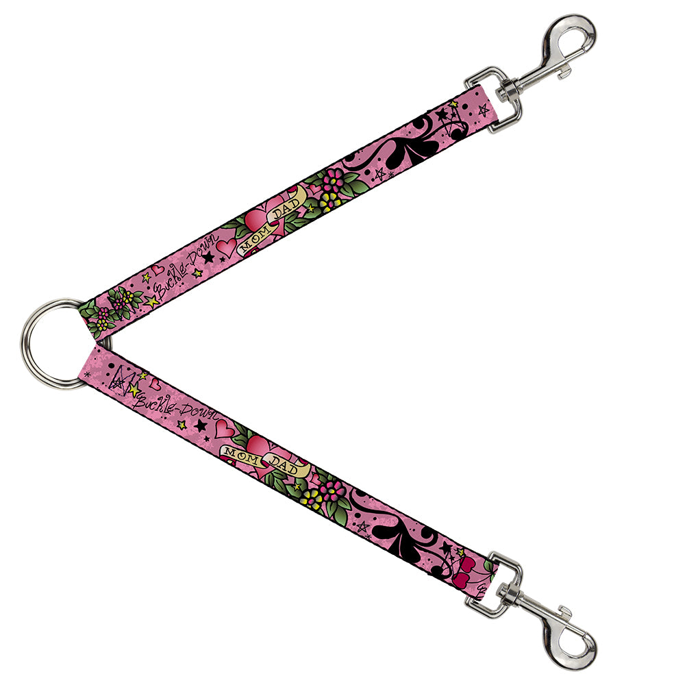 Dog Leash Splitter - Mom & Dad Pink Dog Leash Splitters Buckle-Down   