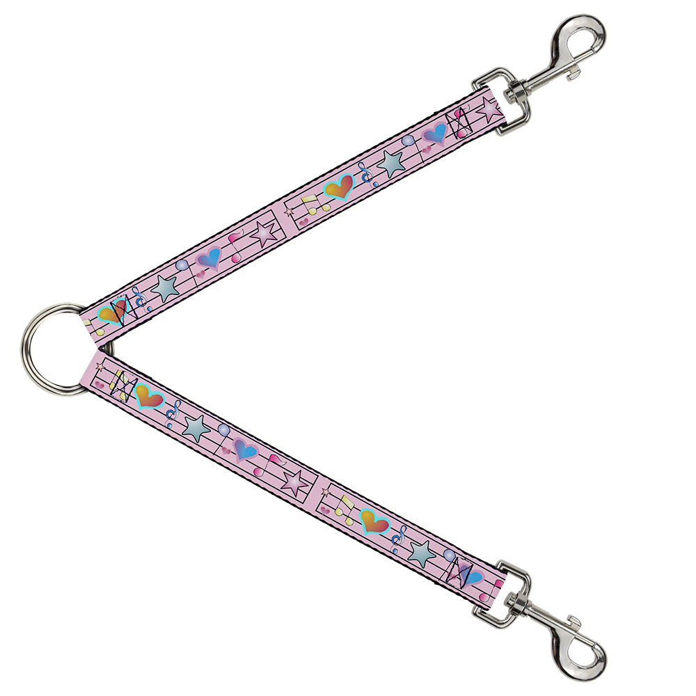 Dog Leash Splitter - Music Notes Pink Dog Leash Splitters Buckle-Down   