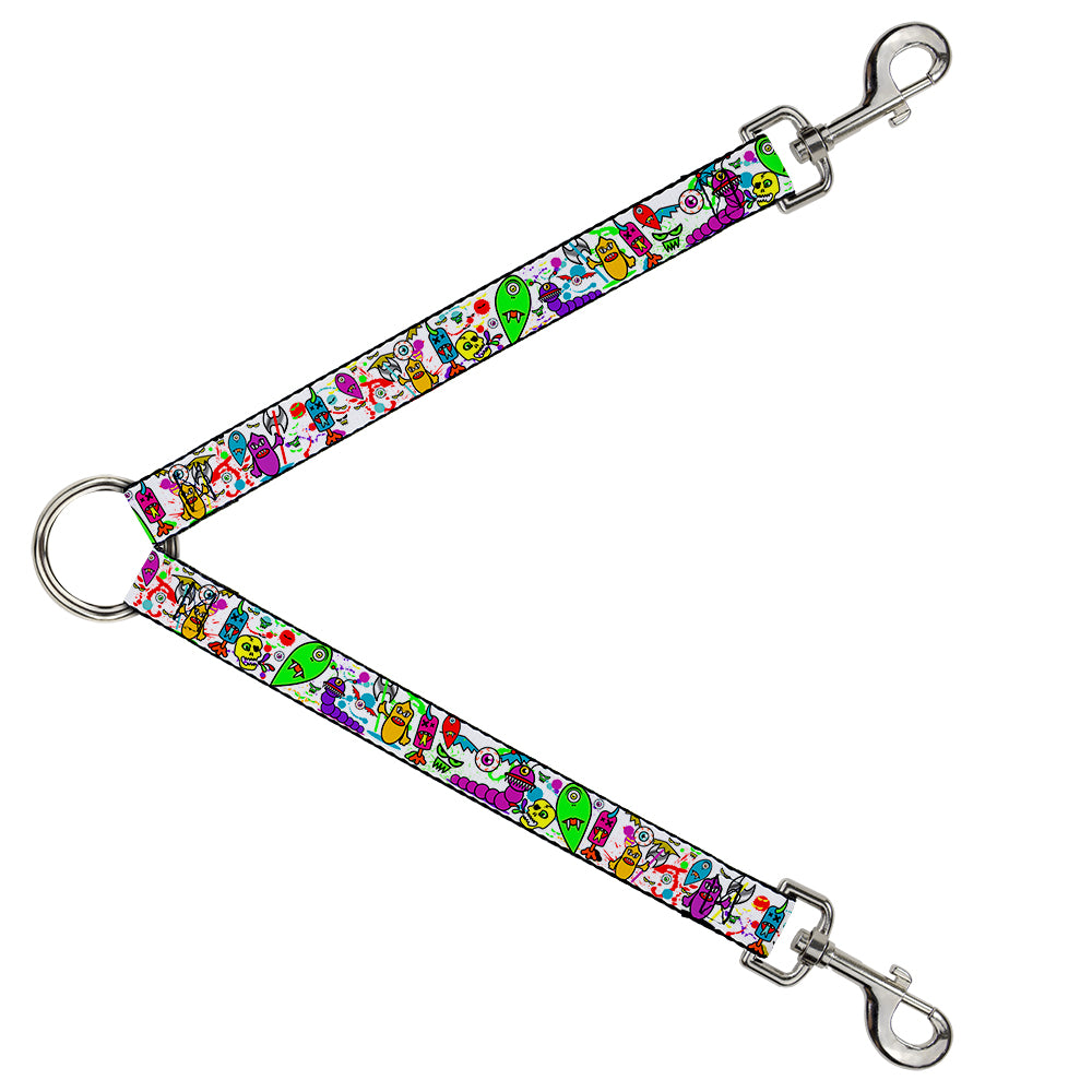 Dog Leash Splitter - Monsters White Dog Leash Splitters Buckle-Down   