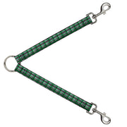 Dog Leash Splitter - Mini Houndstooth Green/Black/Gray Dog Leash Splitters Buckle-Down   