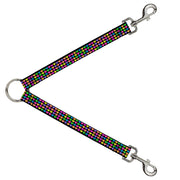 Dog Leash Splitter - Mini Hearts Black/Multi Neon Dog Leash Splitters Buckle-Down   