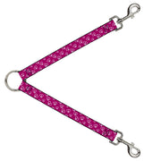Dog Leash Splitter - Mini Peace Hearts Fuchsia/White Dog Leash Splitters Buckle-Down   