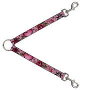 Dog Leash Splitter - Mom & Dad CLOSE-UP Pink w/Sparrows Dog Leash Splitters Buckle-Down   