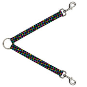 Dog Leash Splitter - Musical Checkers Black/Neon Dog Leash Splitters Buckle-Down   