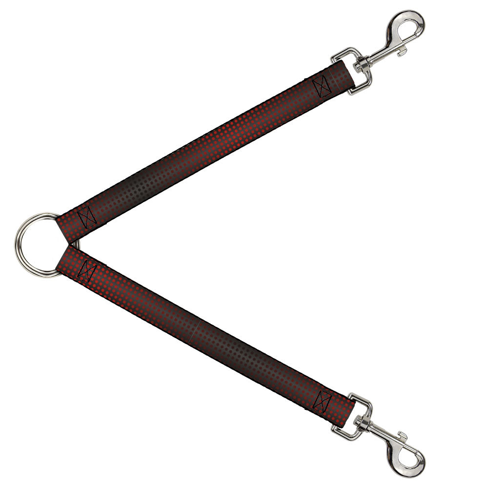 Dog Leash Splitter - Micro Polka Dots Transitions Black/Red Dog Leash Splitters Buckle-Down   