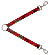 Dog Leash Splitter - Mom & Dad CLOSE-UP Red Dog Leash Splitters Buckle-Down   