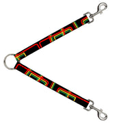 Dog Leash Splitter - Maze Lines Black/Rasta Dog Leash Splitters Buckle-Down   