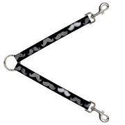 Dog Leash Splitter - Mustaches Black/Sketch Dog Leash Splitters Buckle-Down   
