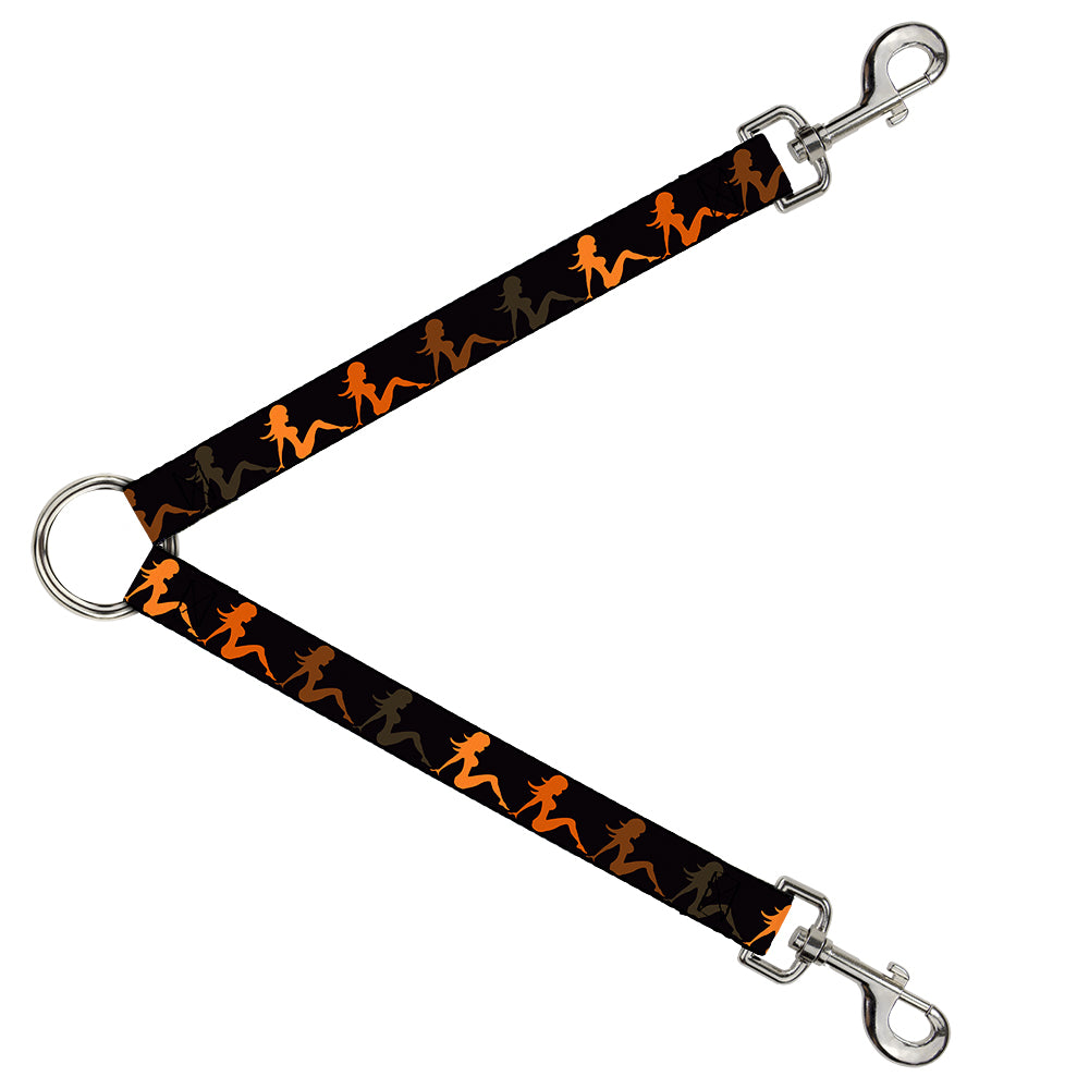 Dog Leash Splitter - Mud Flap Girl Repeat Black/Orange Fade Dog Leash Splitters Buckle-Down   