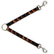 Dog Leash Splitter - Mud Flap Girl Repeat Black/Orange Fade Dog Leash Splitters Buckle-Down   