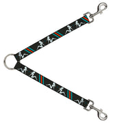 Dog Leash Splitter - Mud Flap Girls w/Stripes Gray/Turquoise/Orange Dog Leash Splitters Buckle-Down   