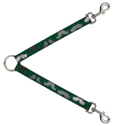 Dog Leash Splitter - Mustaches Green/Sketch Dog Leash Splitters Buckle-Down   
