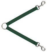 Dog Leash Splitter - Mini Checker Black/Gray/3 Green Dog Leash Splitters Buckle-Down   