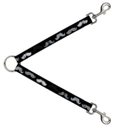 Dog Leash Splitter - Mustache Sketch Black/White Dog Leash Splitters Buckle-Down   