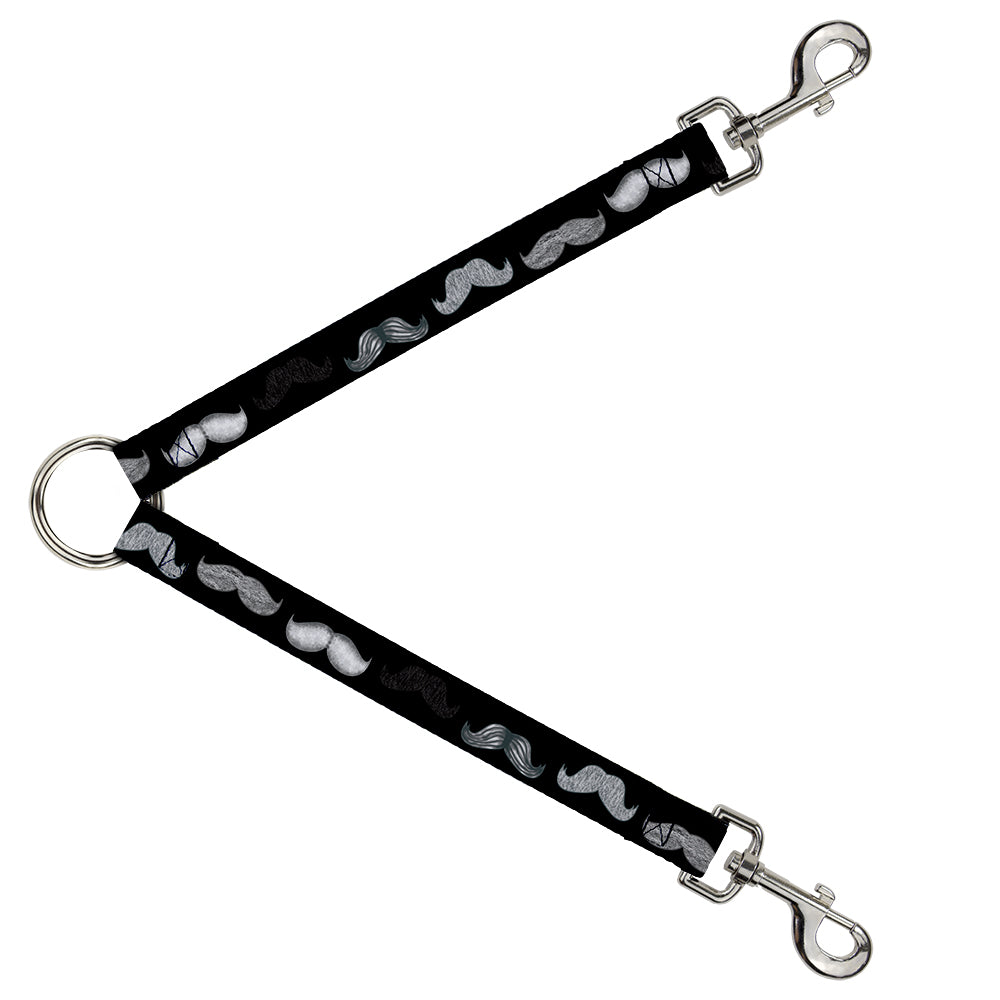 Dog Leash Splitter - Mustache Sketch Black/White Dog Leash Splitters Buckle-Down   