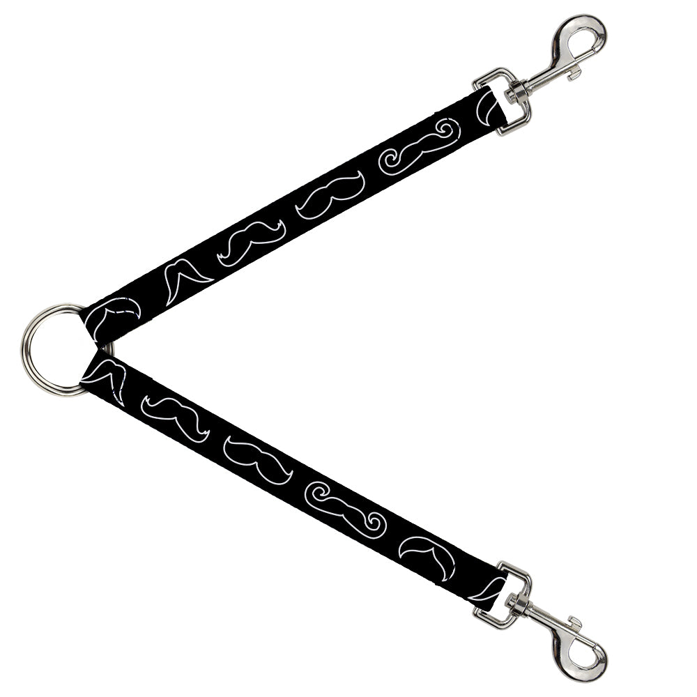 Dog Leash Splitter - Mustache Outlines Black/White Dog Leash Splitters Buckle-Down   