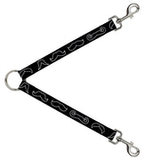 Dog Leash Splitter - Mustache Outlines Black/White Dog Leash Splitters Buckle-Down   