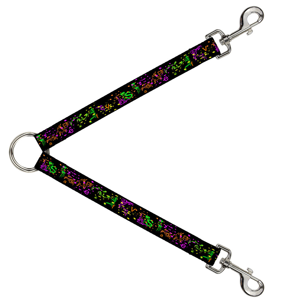 Dog Leash Splitter - Nautical Star Splatter Black/Neon Dog Leash Splitters Buckle-Down   