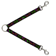 Dog Leash Splitter - Nautical Star Splatter Black/Neon Dog Leash Splitters Buckle-Down   